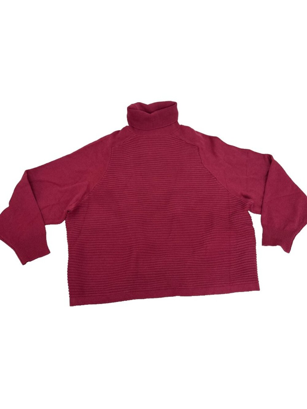 Eloquii Red Burgundy Ribbed Turtle Neck Long Sleeve Sweater Plus Size 18/20